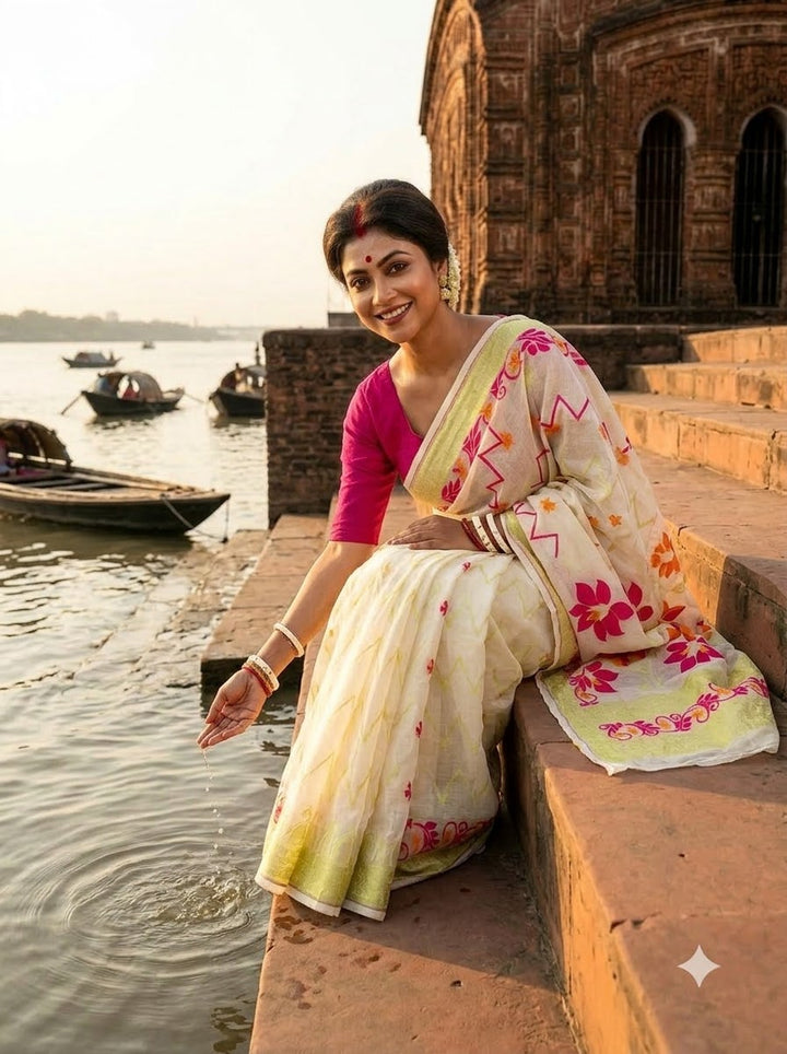 Paarijaat Dhakai Jamdani Saree