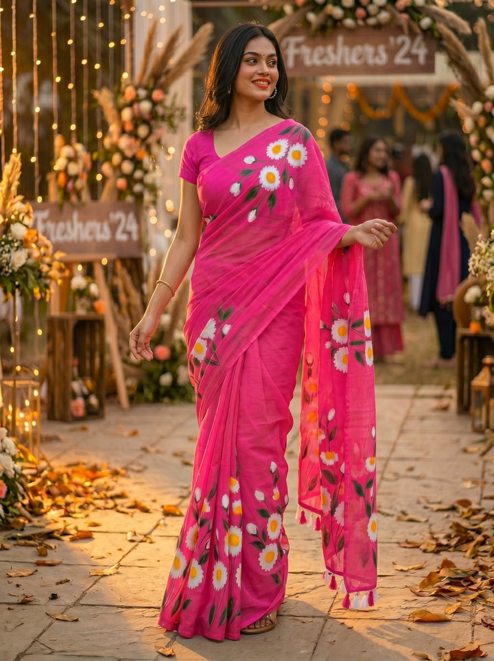 The perfect fresher's party  Mul Cotton Saree