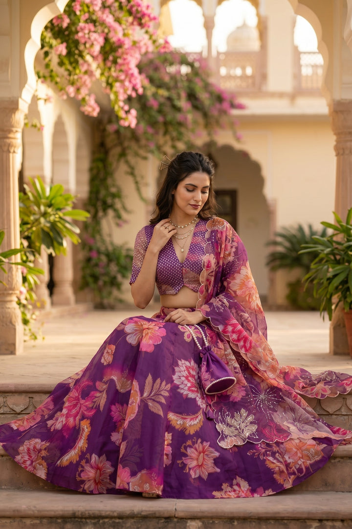 Petal Symphony Organza Lehenga