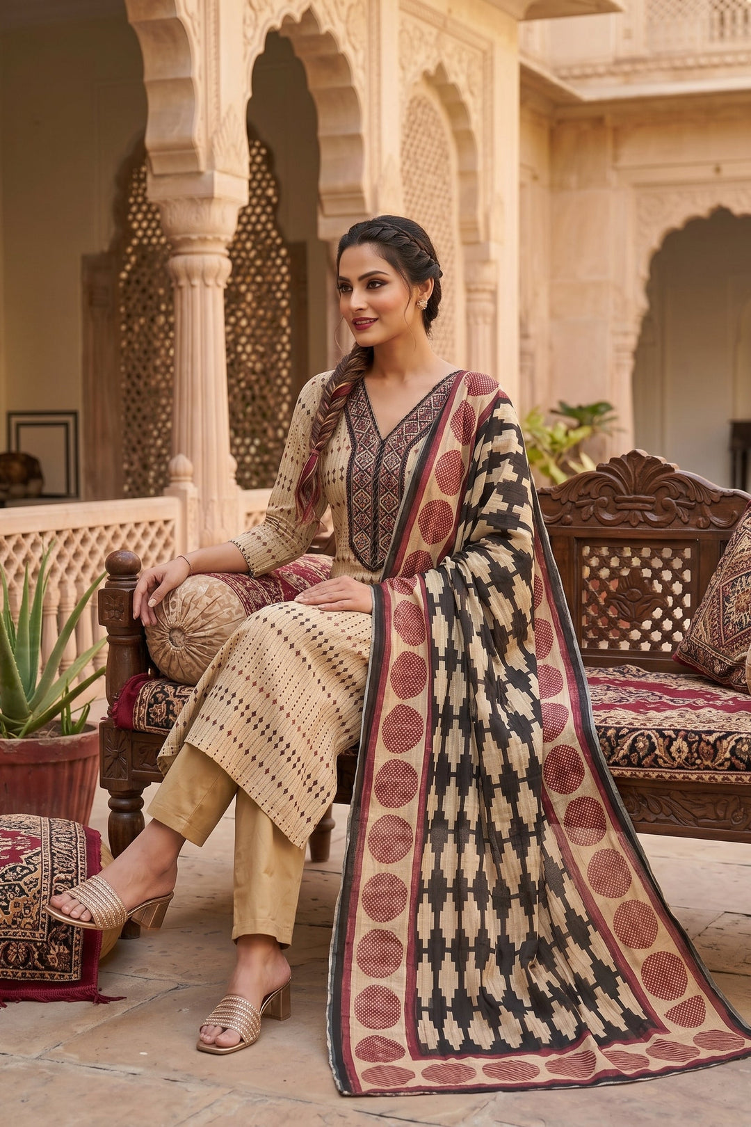 Rustic Romance Cotton Kurti Set