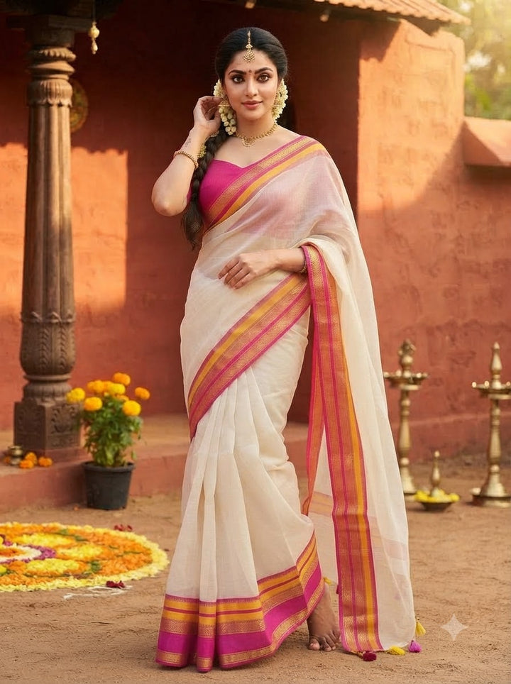 Maveli Maya Mul Cotton Saree