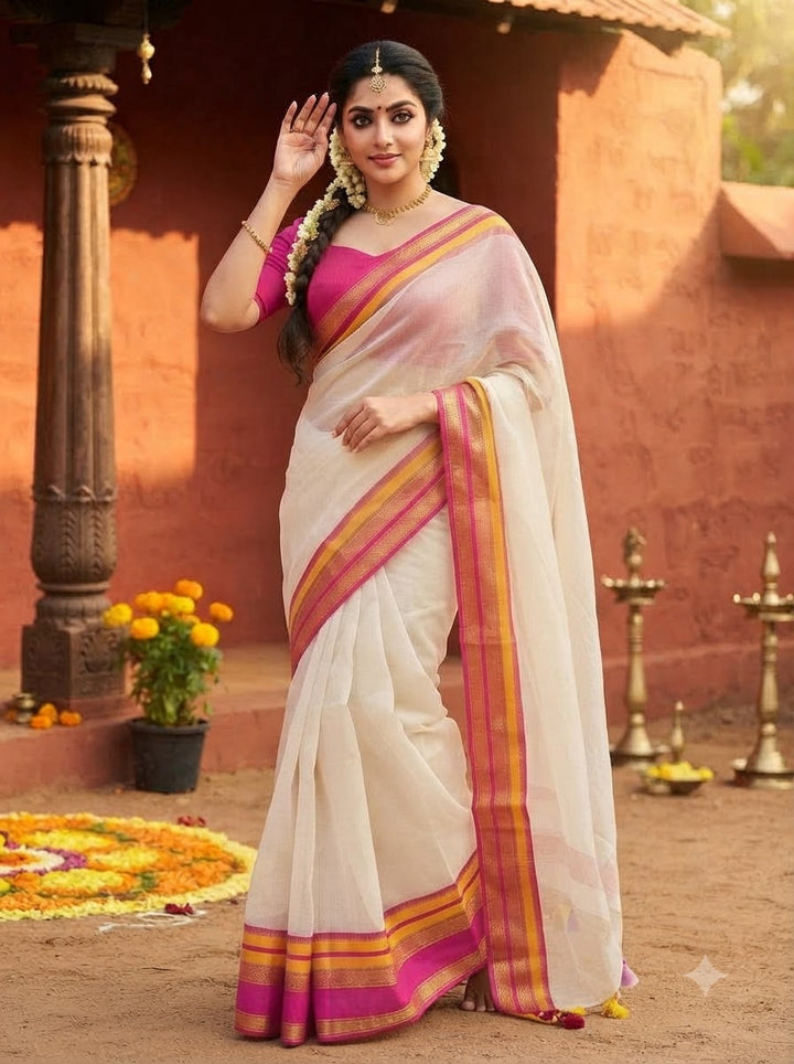 Maveli Maya Mul Cotton Saree