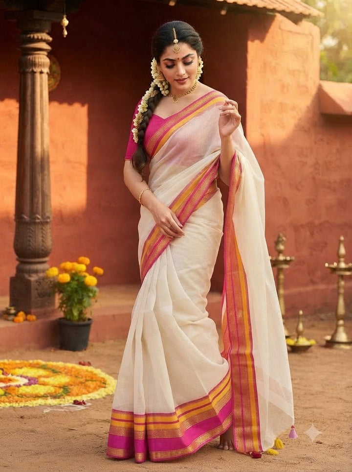Maveli Maya Mul Cotton Saree