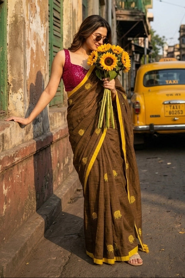 Sunrose Elegance Mul Cotton Saree