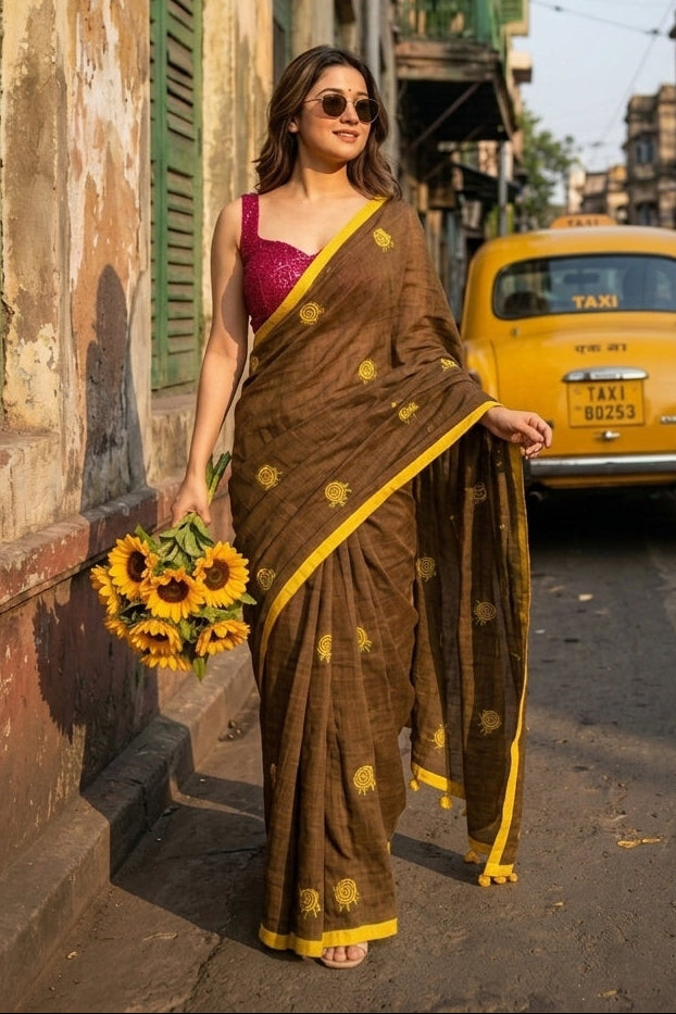 Sunrose Elegance Mul Cotton Saree