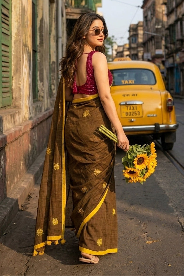 Sunrose Elegance Mul Cotton Saree