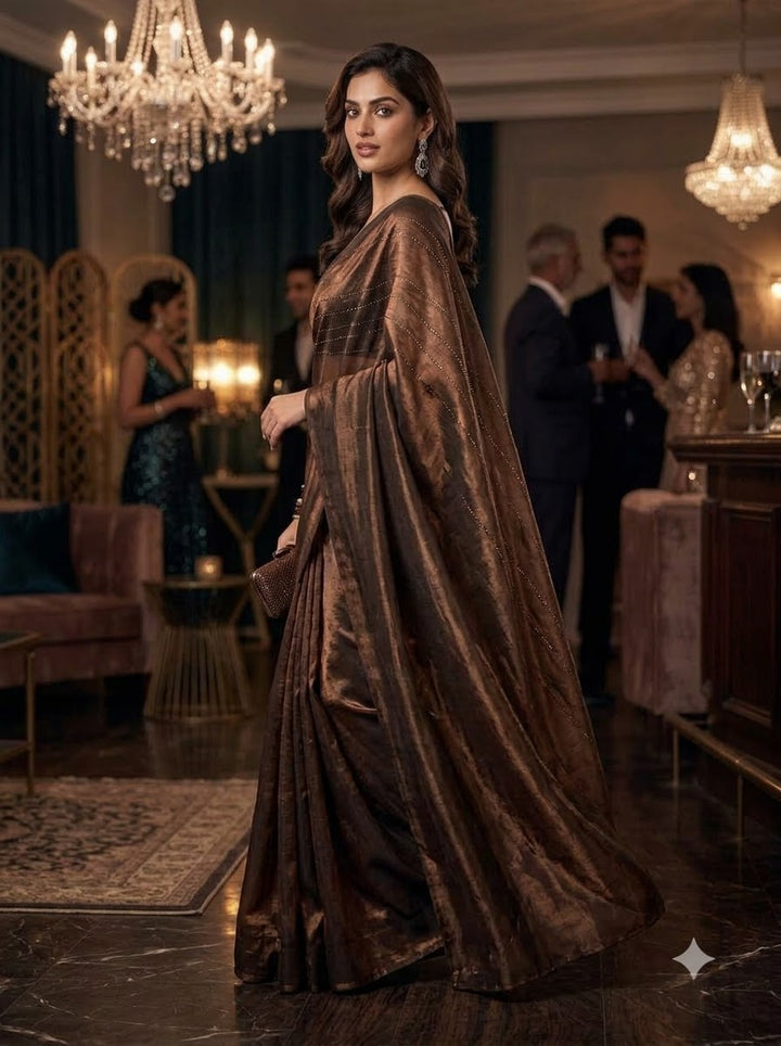 Night Out Glam Satin Silk Saree