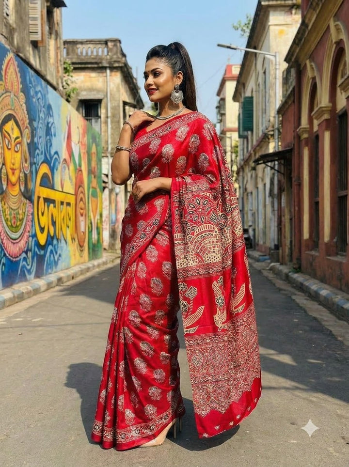 Pretty Obsession Modal Silk Saree With Mirror Work