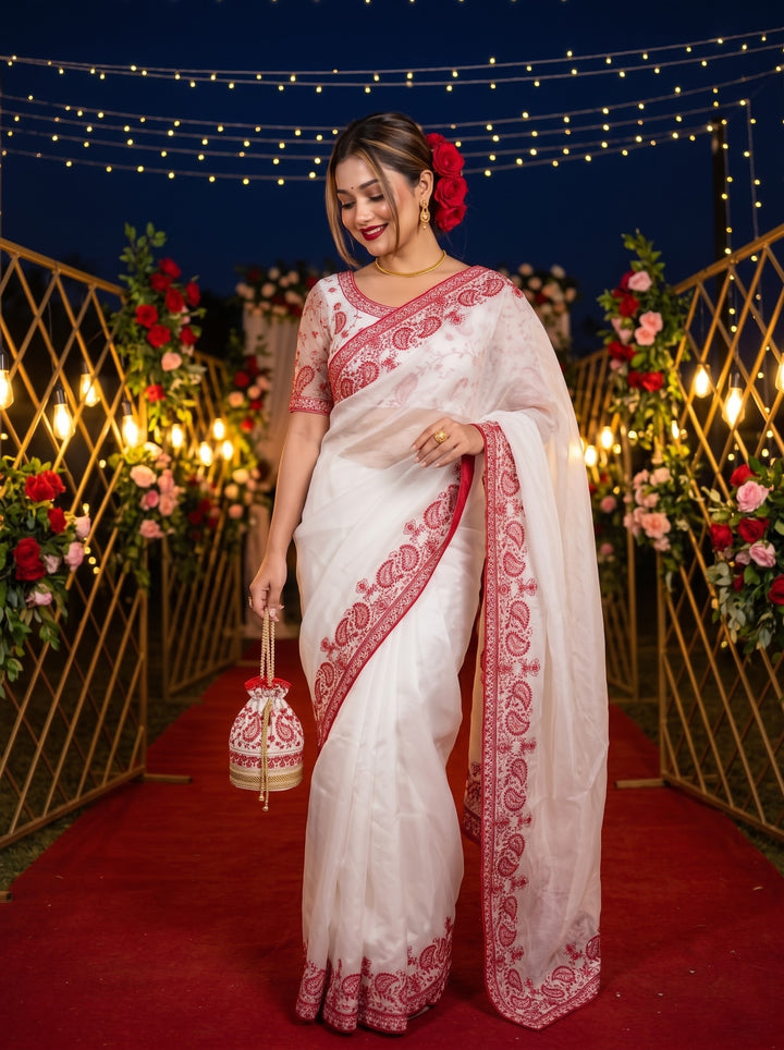 A Moment of Magic – Tebby Silk Saree with Sequin & Thread Embroidery Work