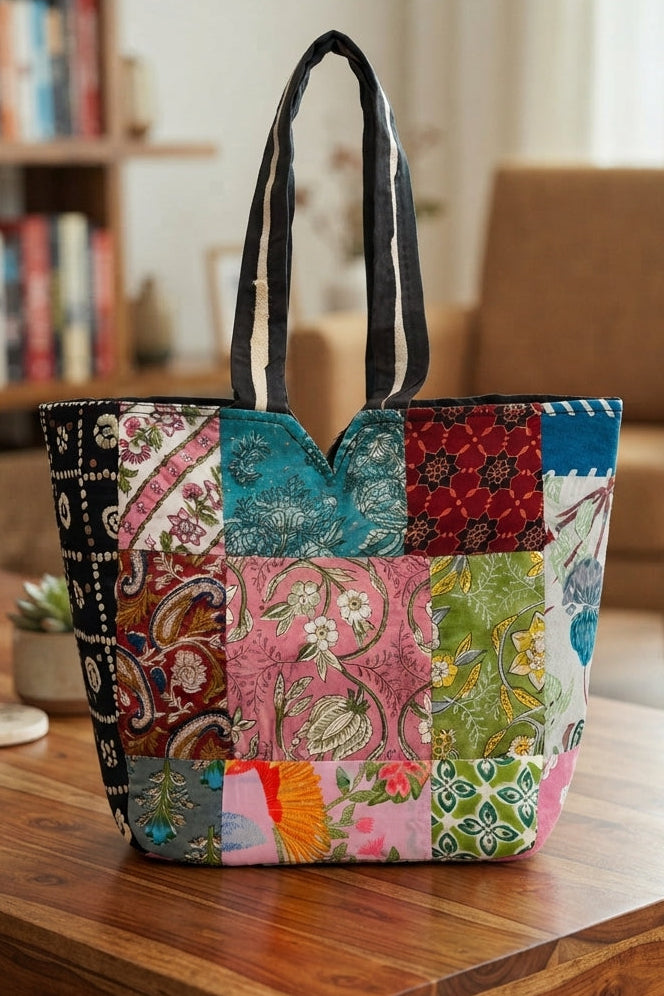 Patched With Love-Patchwork Tote Bag