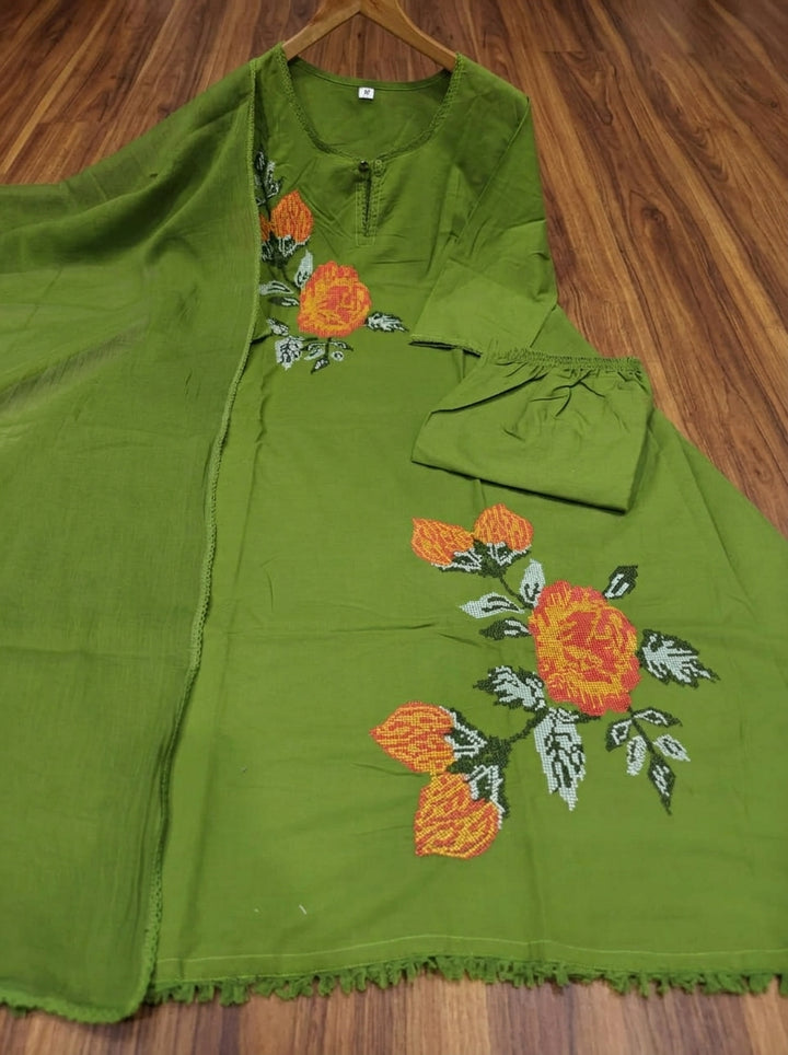 Enchanted Meadow Cotton Kurti Set