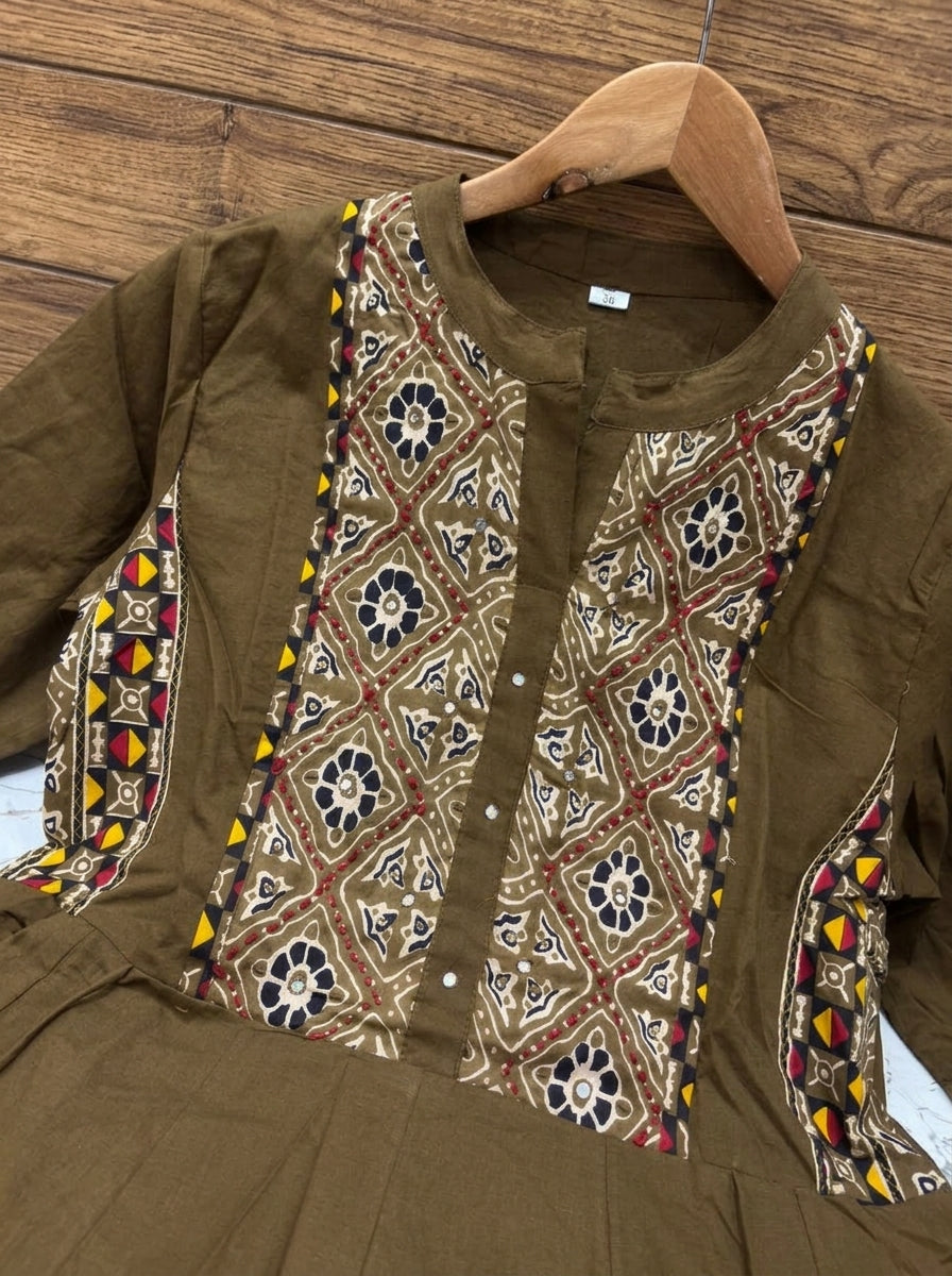 Earthy Elegance Cotton Kurti Set