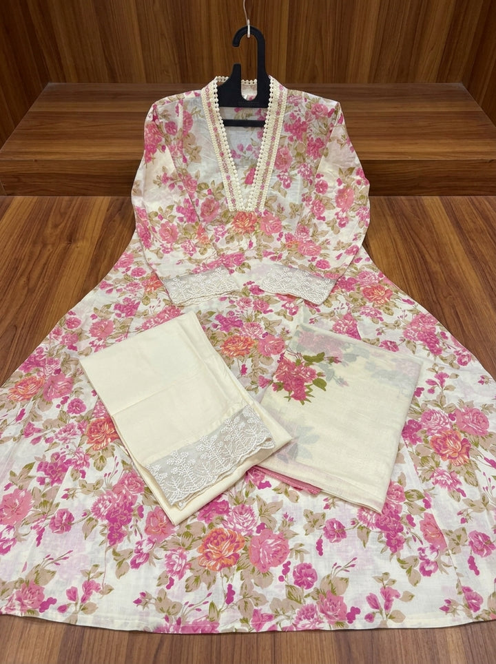 Lace Enchante Elegance Cotton Kurti Set
