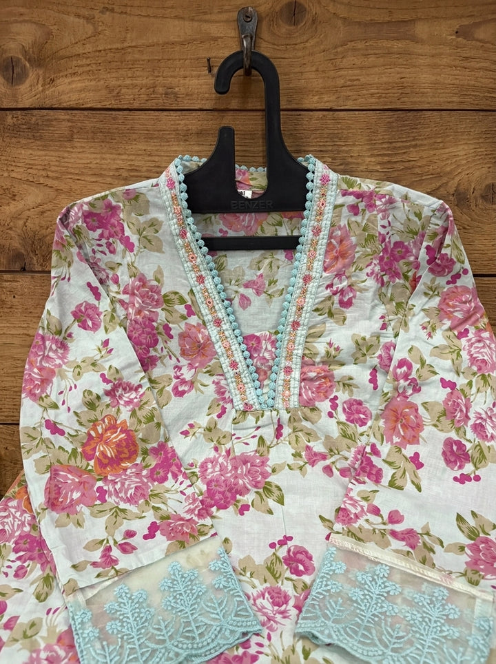Lace Enchante Elegance Cotton Kurti Set