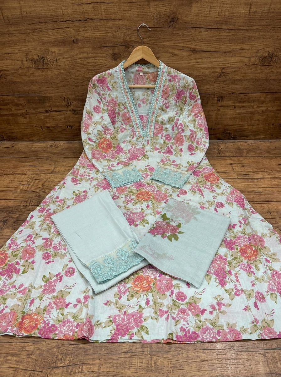 Lace Enchante Elegance Cotton Kurti Set