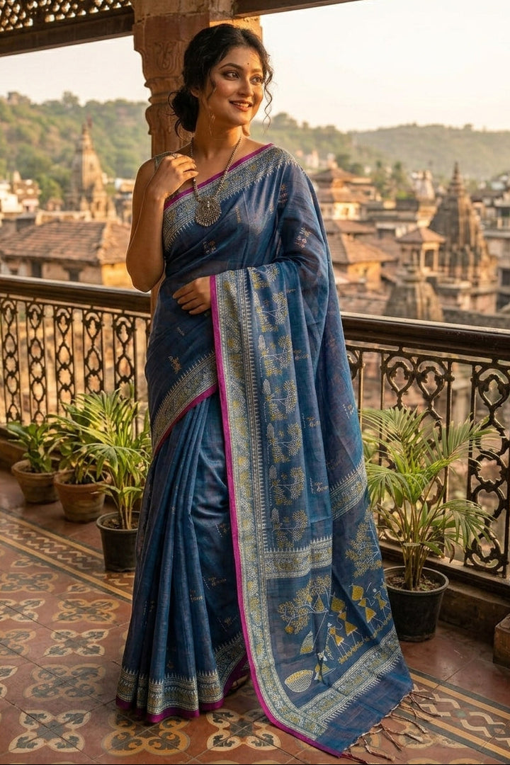 স্মৃতিচারণ (SmritiCharon )Tissue Cotton Saree(Dual Tone )