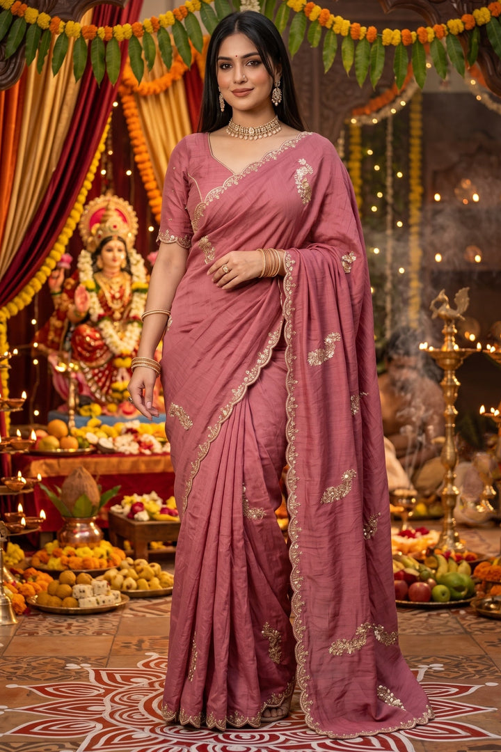 Elowen Glow  Rangoli Crush Silk Saree