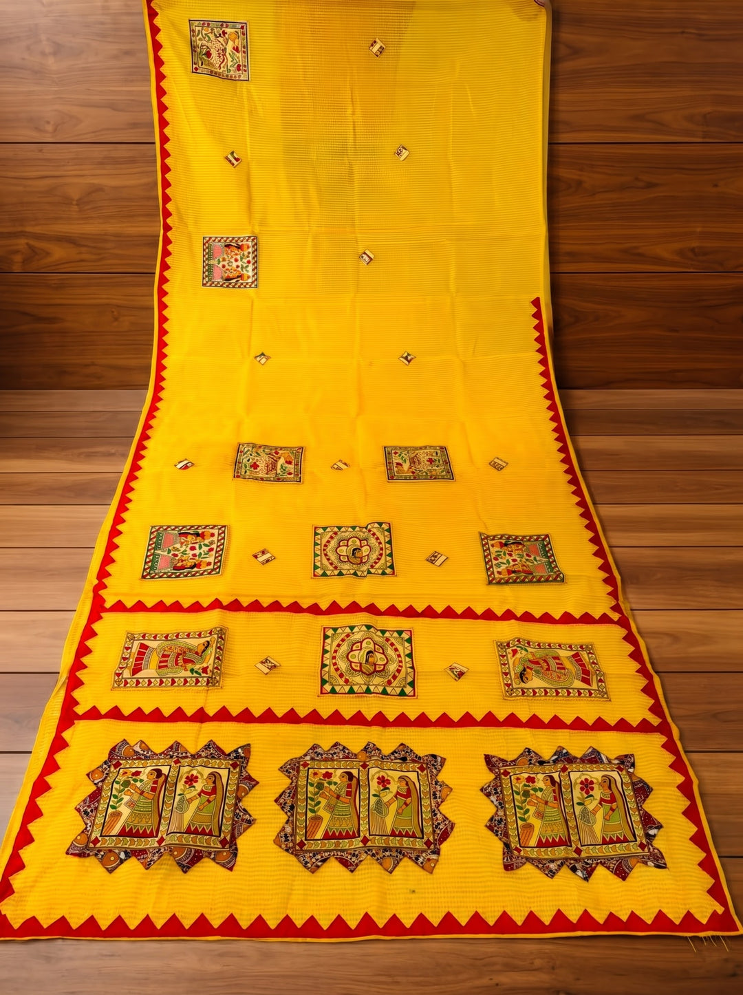 Surya Madhubani- Madhubani Patch Work Saree