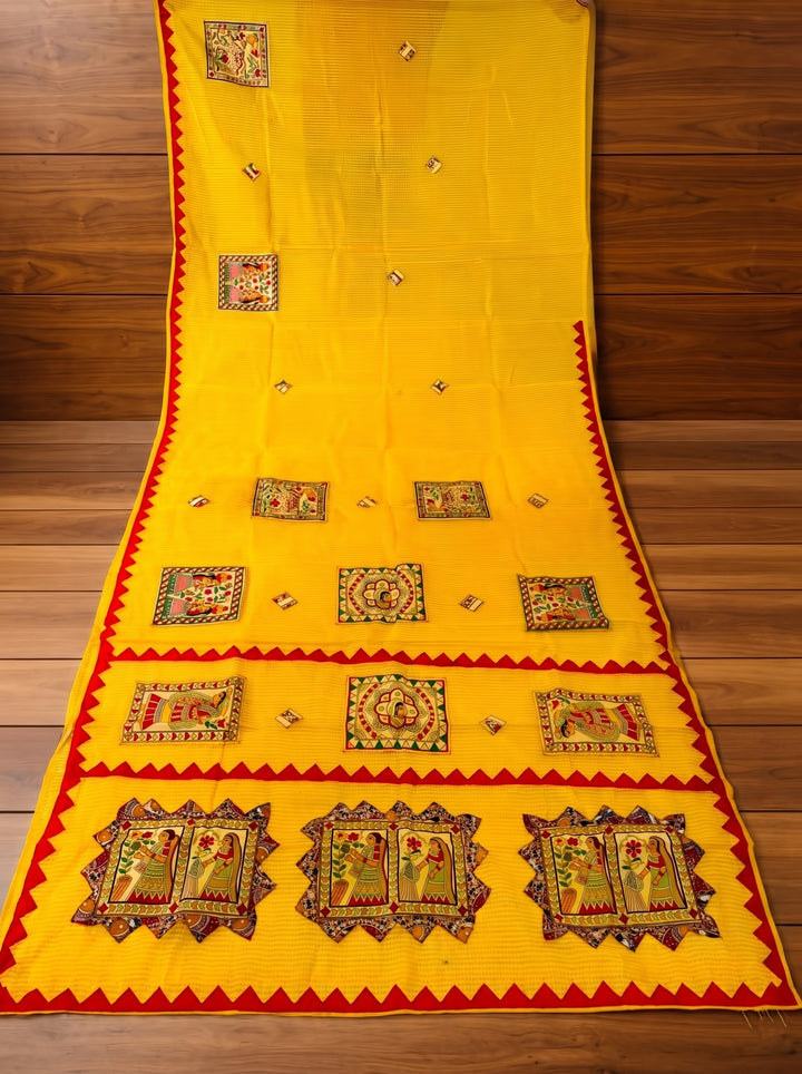 Surya Madhubani- Madhubani Patch Work Saree