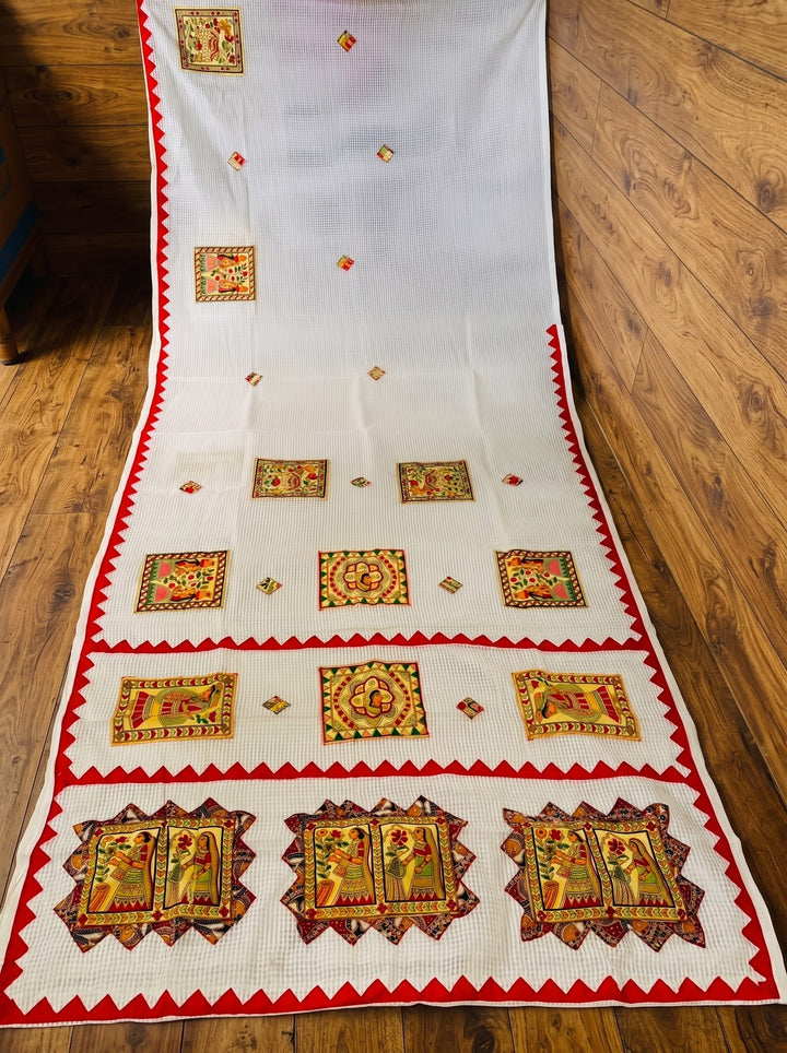 Surya Madhubani- Madhubani Patch Work Saree
