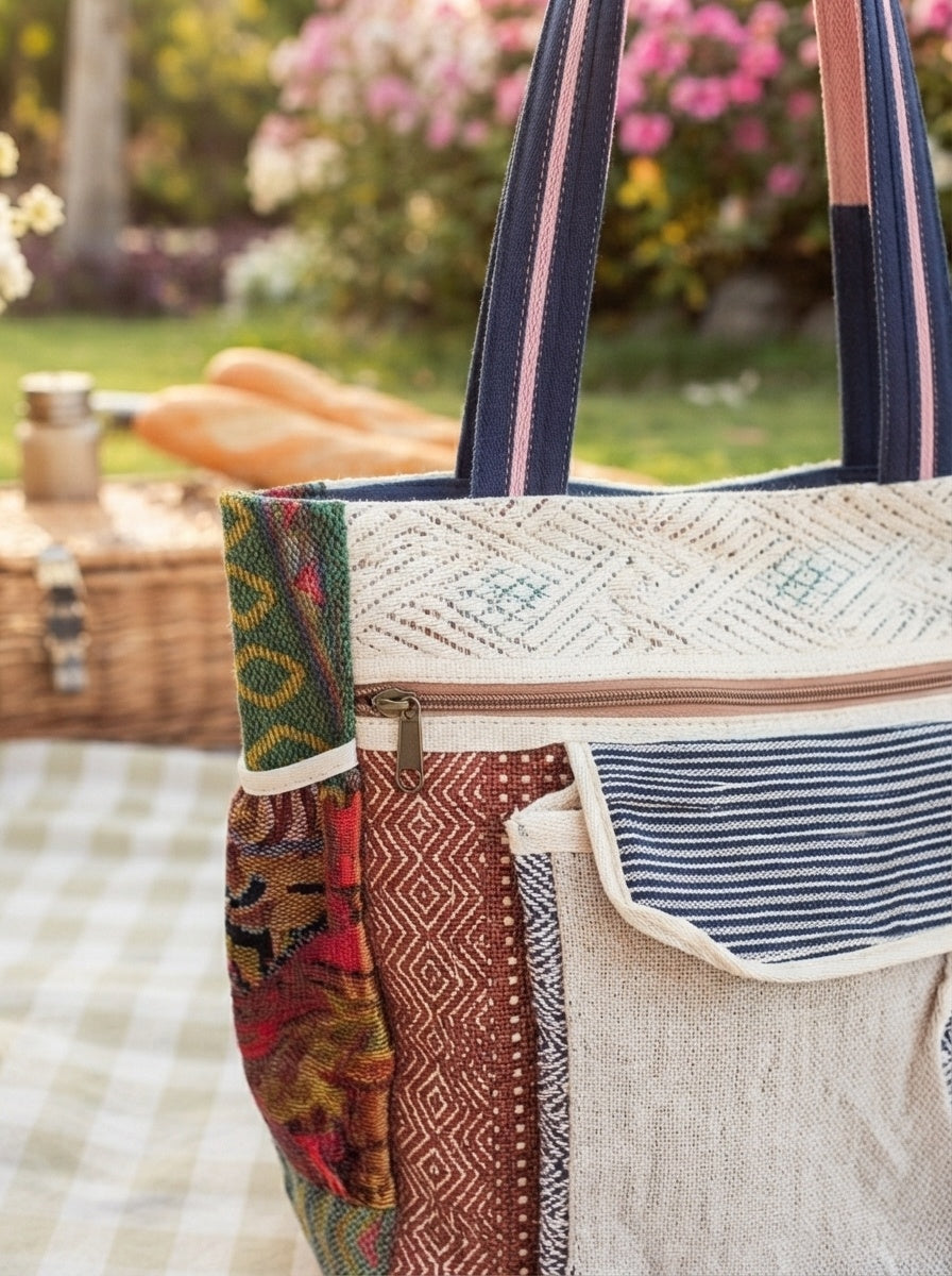 Carry Them Beautifully - Patchwork Oversized Tote Bag