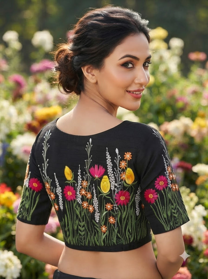 Gilded Garden Vichitra Silk Blouse