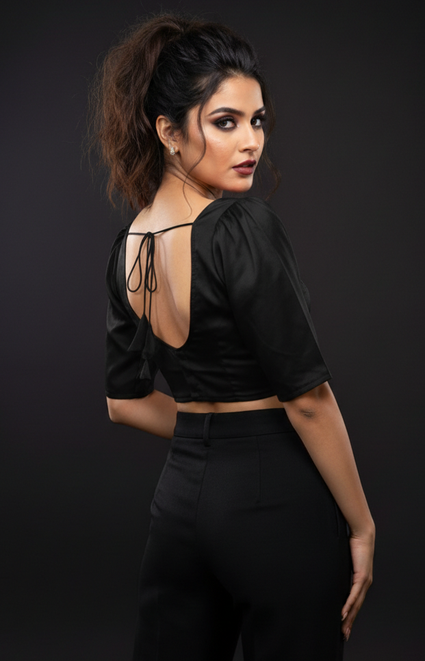 Plain Charm Fancy Designer Solid Color Blouse