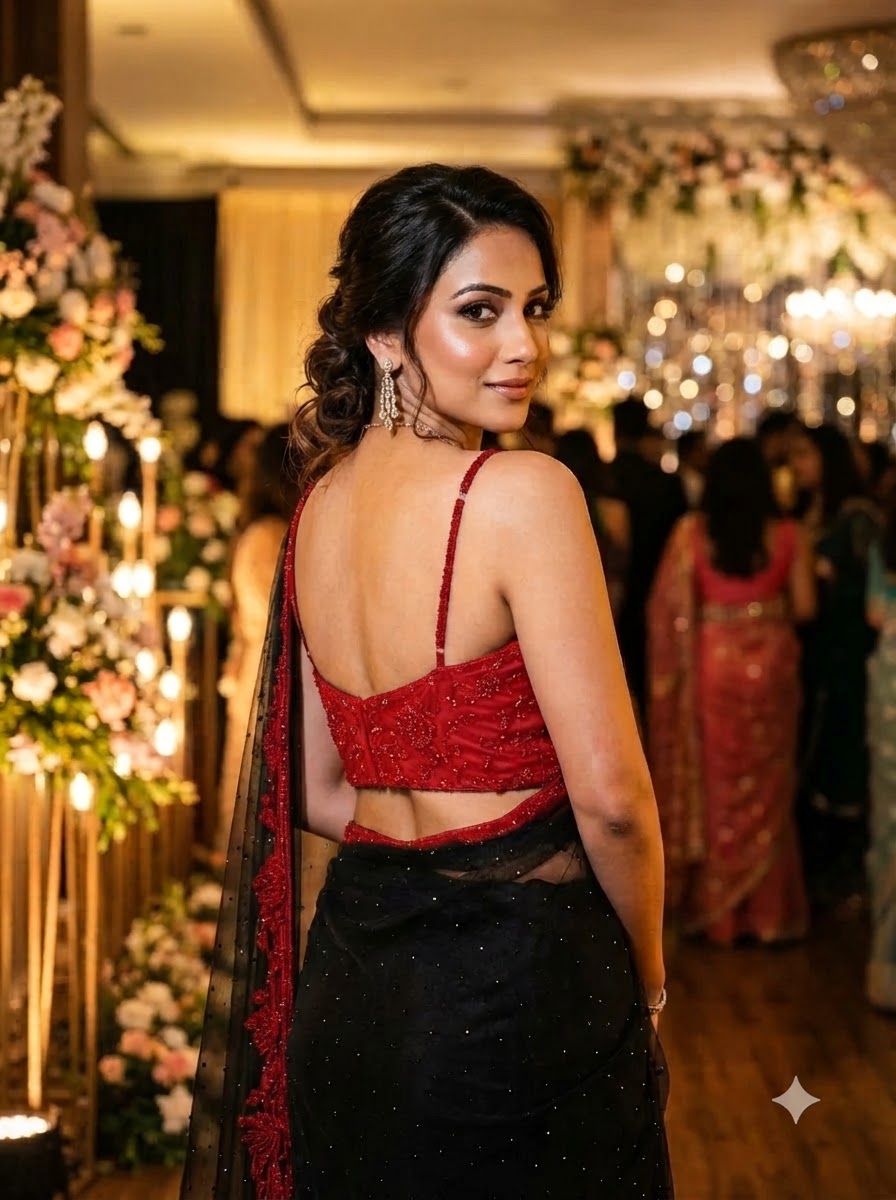 Beauty in Bling – Designer Katdana & Thread Embroidered Blouse