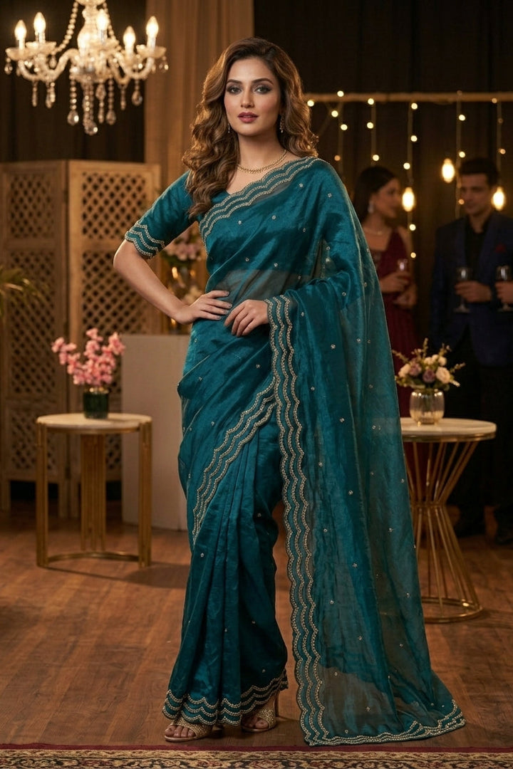 Ethnic Spiral Fancy Silk Saree