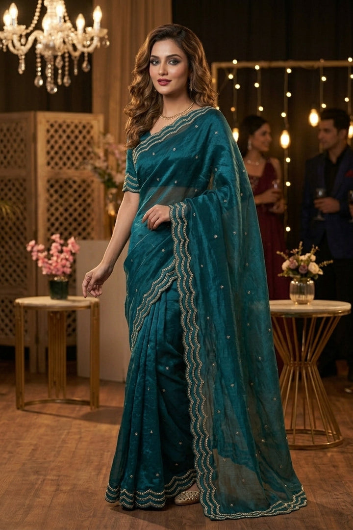 Ethnic Spiral Fancy Silk Saree