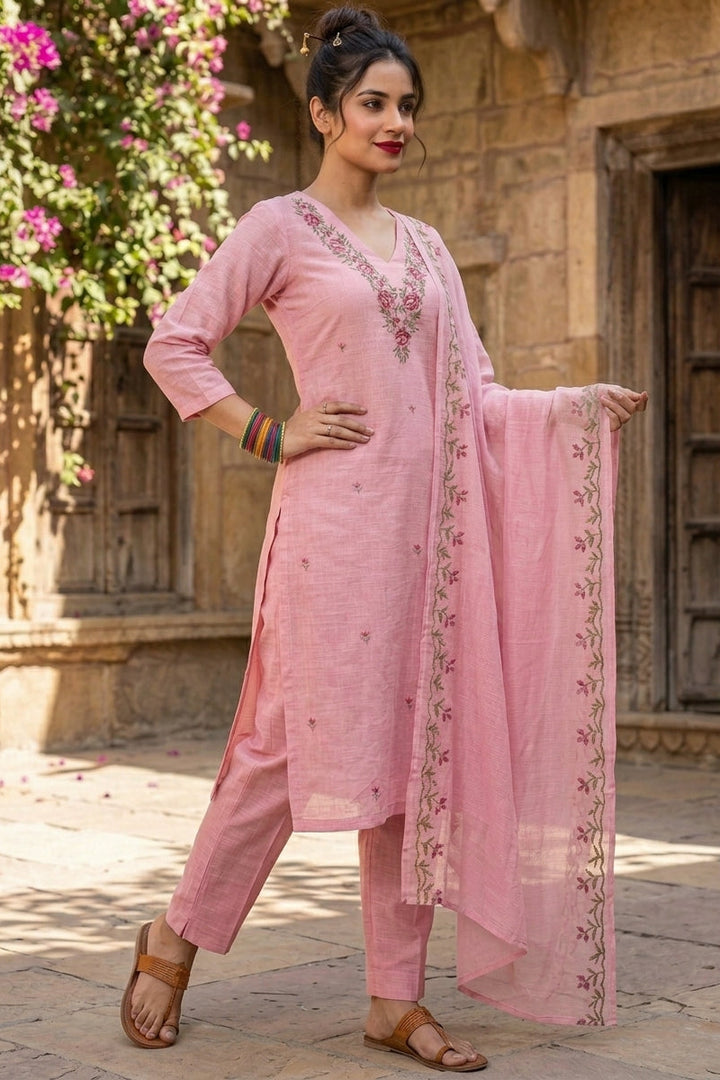 Touch of Pink Kota Doriya Kurti Set