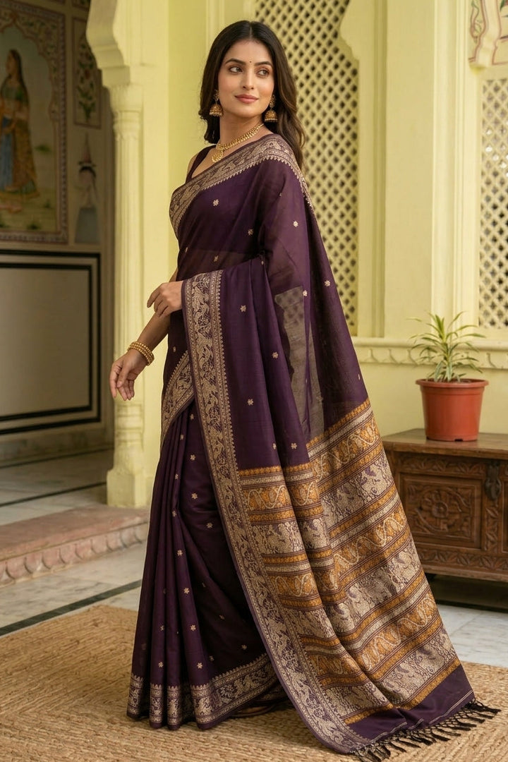 Ethereal Epics Cotton Baluchari Saree