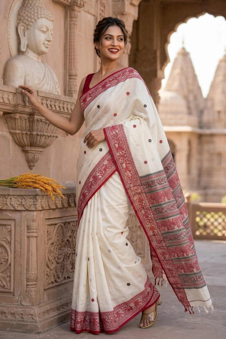 Ethereal Epics Cotton Baluchari Saree