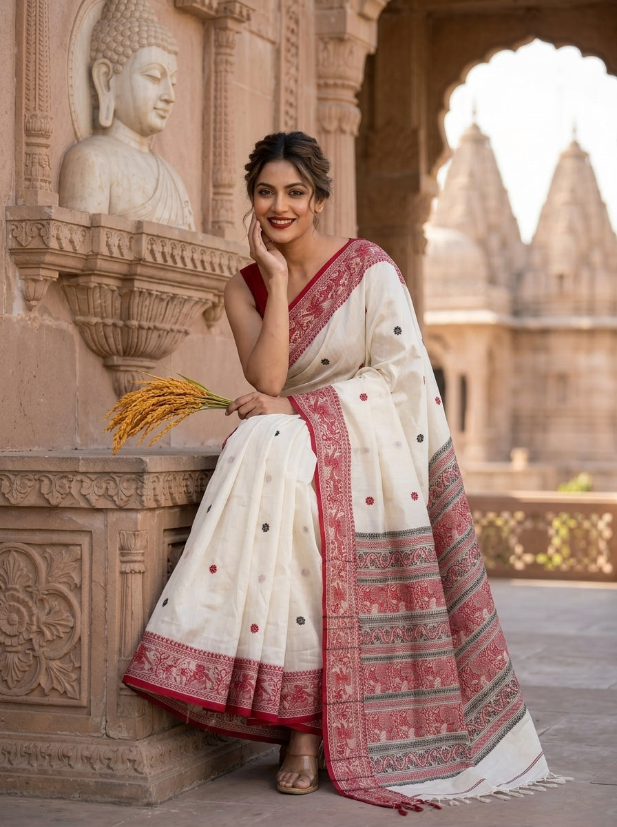 Ethereal Epics Cotton Baluchari Saree