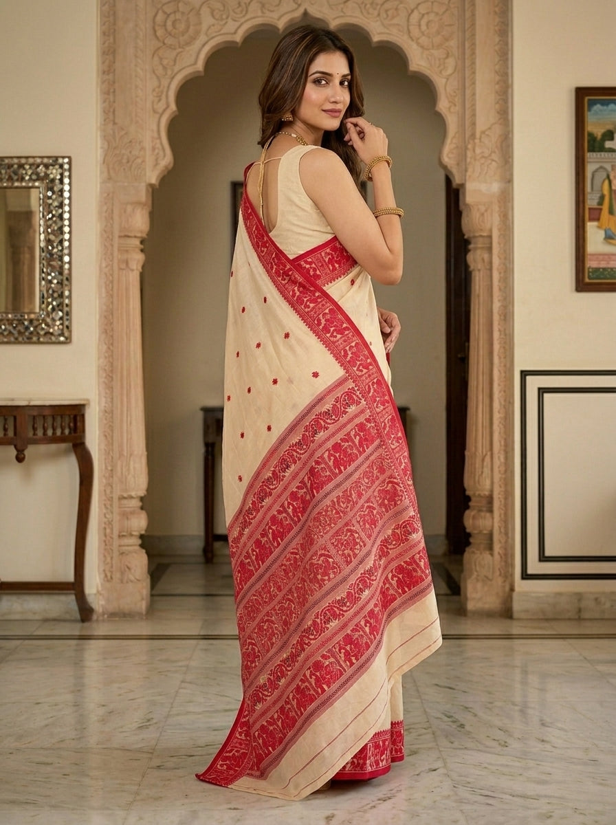 Ethereal Epics Cotton Baluchari Saree