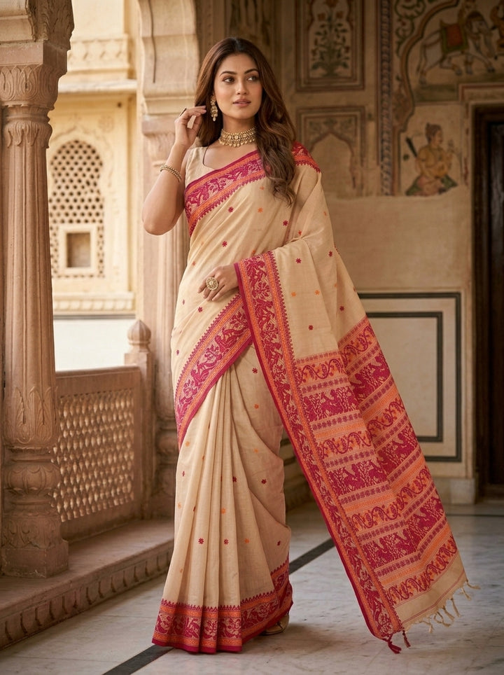 Ethereal Epics Cotton Baluchari Saree