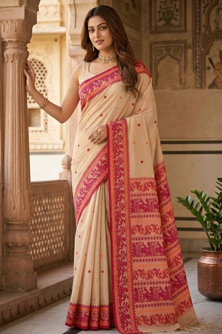 Ethereal Epics Cotton Baluchari Saree