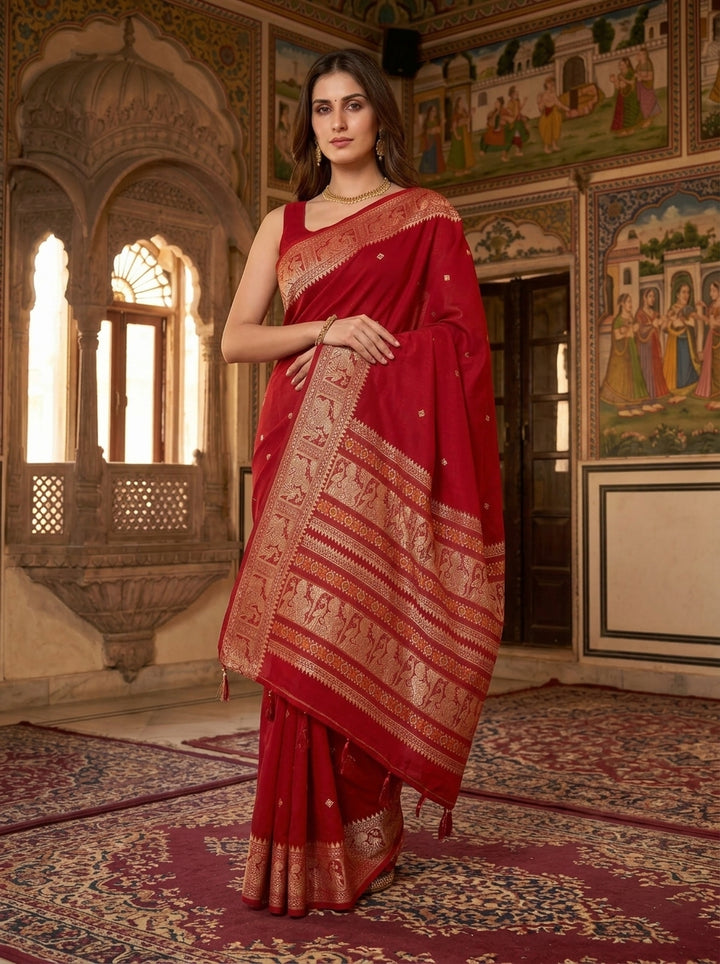 Ethereal Epics Cotton Baluchari Saree