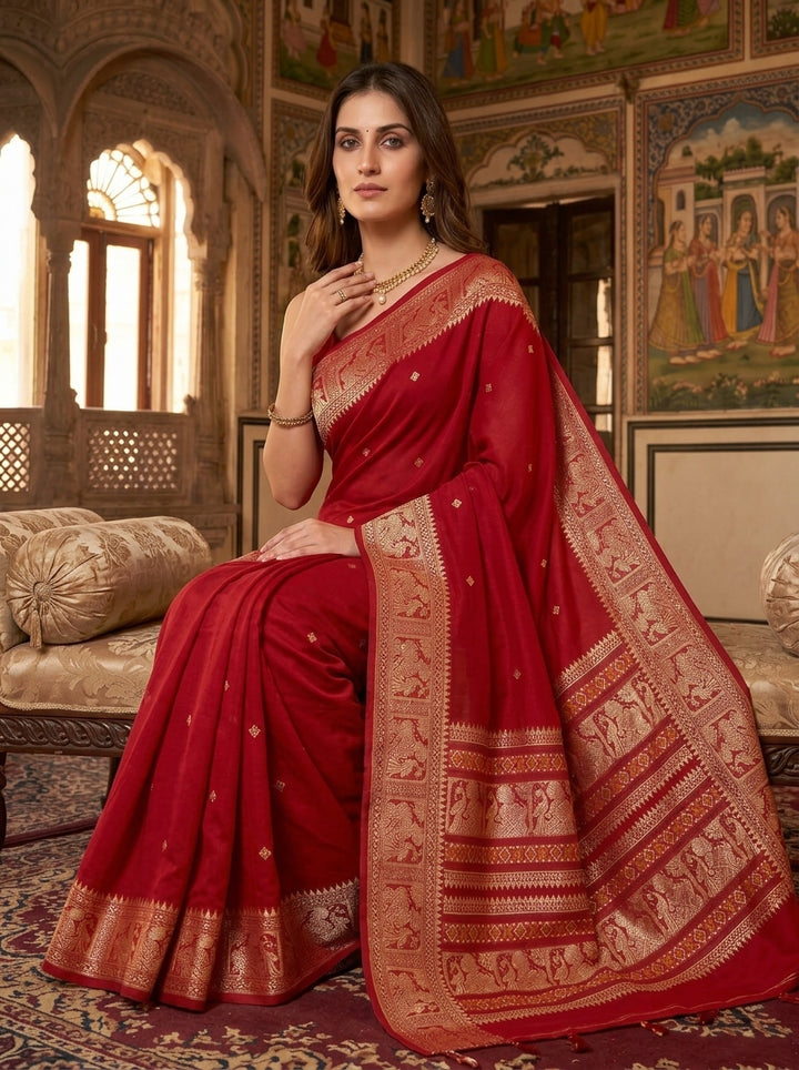 Ethereal Epics Cotton Baluchari Saree
