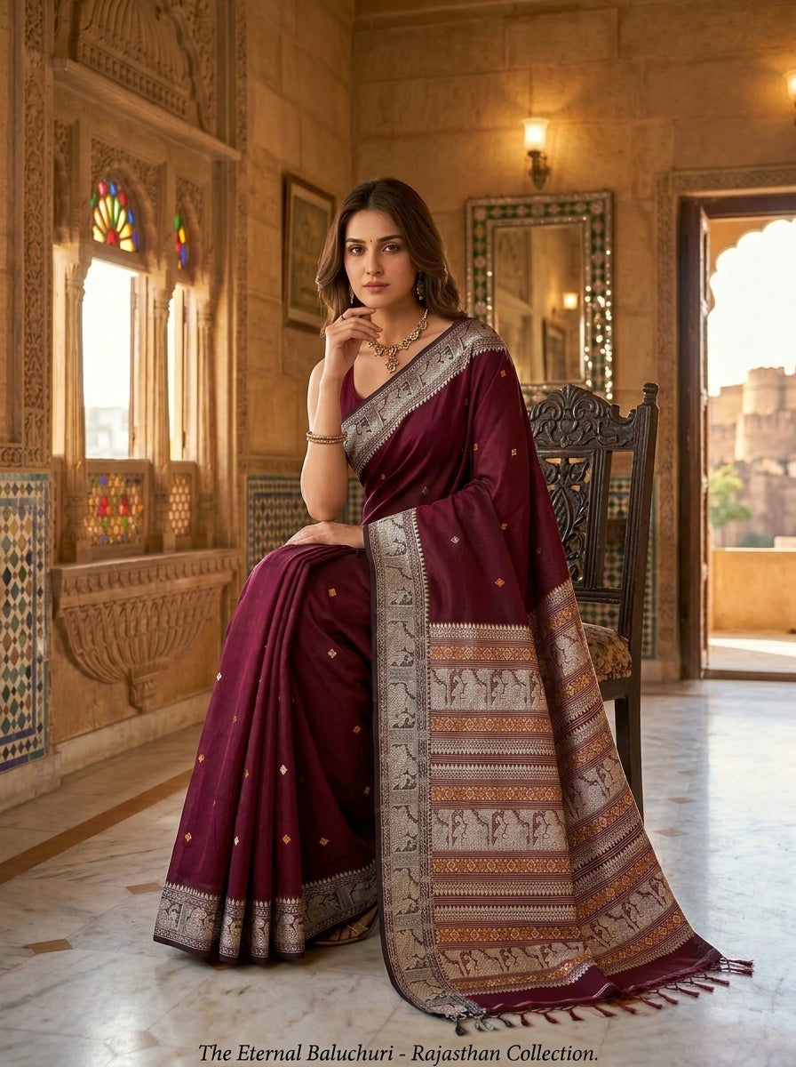 Ethereal Epics Cotton Baluchari Saree