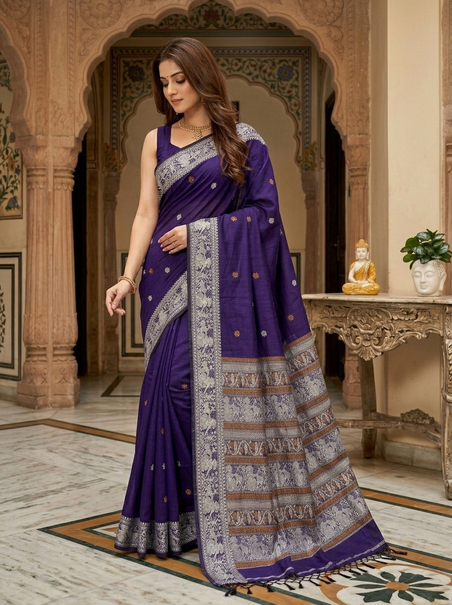 Ethereal Epics Cotton Baluchari Saree