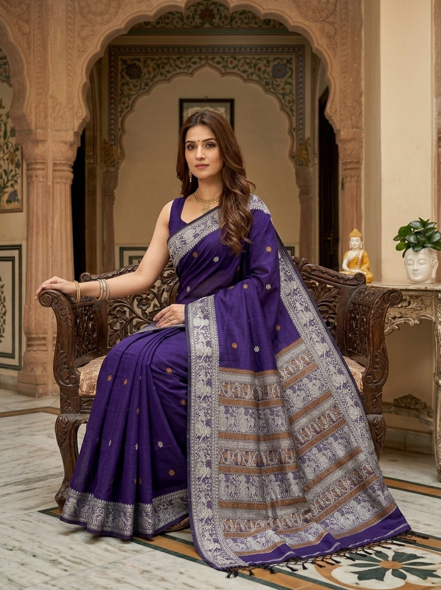 Ethereal Epics Cotton Baluchari Saree