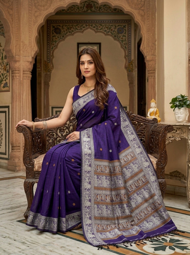 Ethereal Epics Cotton Baluchari Saree