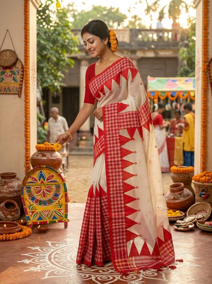 LokKatha Nakshi Temple Saree