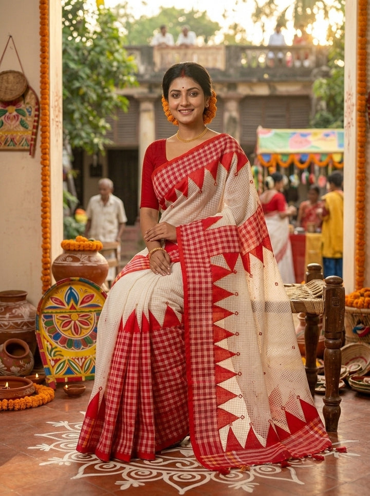 LokKatha Nakshi Temple Saree