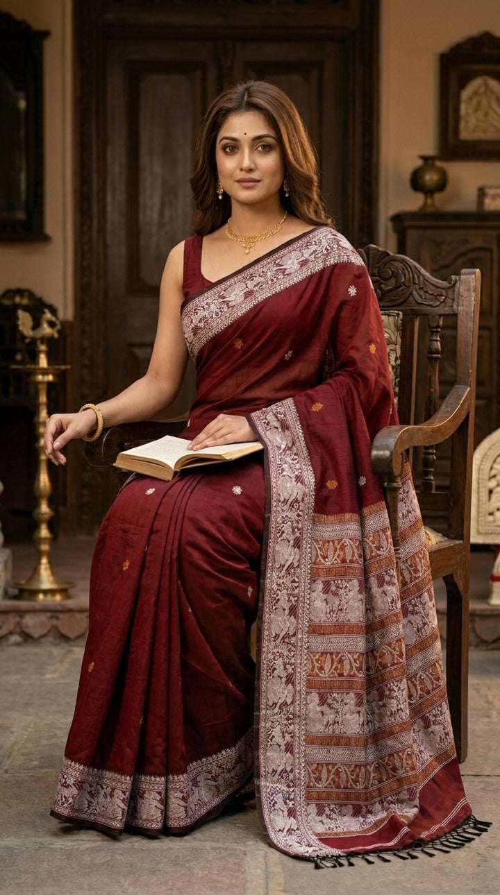 Ethereal Epics Baluchari Saree