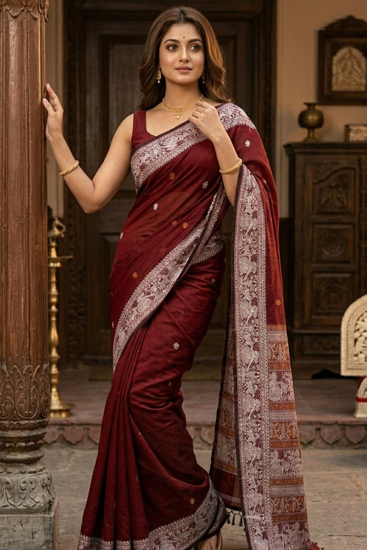 Ethereal Epics Baluchari Saree