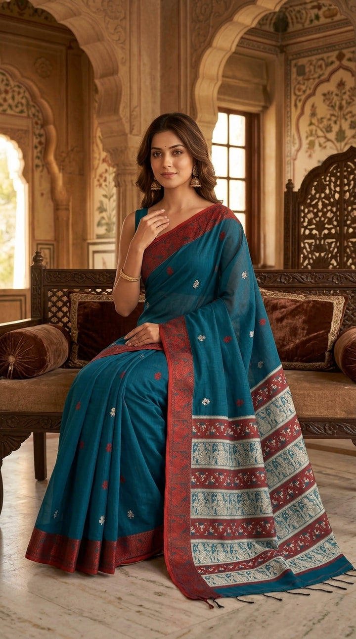 Ethereal Epics Cotton Baluchari Saree