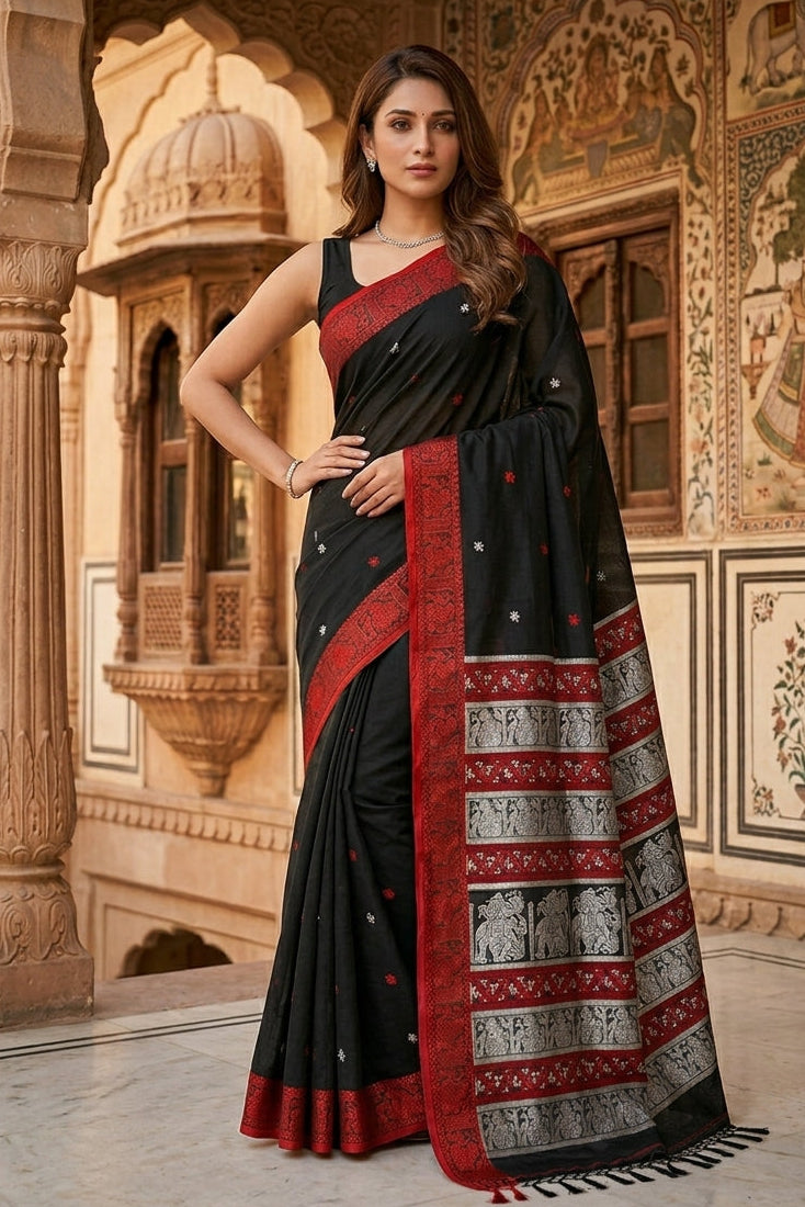 Ethereal Epics Cotton Baluchari Saree