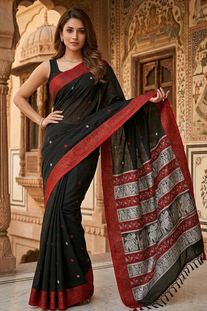 Ethereal Epics Cotton Baluchari Saree